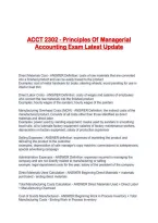 ACCT 2302 - Principles Of Managerial Accounting Exam Latest Update