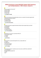 MRSO Final Exam &lpar;Latest 2026&sol;2027 Update&rpar; With Questions&NewLine;and Verified Answers&vert; &vert; 100&percnt; Correct &vert; Grade A&plus;