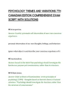 PSYCHOLOGY THEMES AND VARIATIONS 7TH&NewLine;CANADIAN EDITION COMPREHENSIVE EXAM&NewLine;SCRIPT WITH SOLUTIONS
