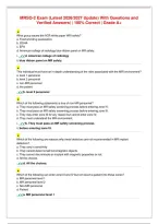 MRSO-2 Exam &lpar;Latest 2026&sol;2027 Update&rpar; With Questions and&NewLine;Verified Answers&vert; &vert; 100&percnt; Correct &vert; Grade A&plus;