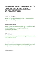 PSYCHOLOGY THEMES AND VARIATIONS 7TH&NewLine;CANADIAN EDITION FINAL PAPER FULL&NewLine;SOLUTION STUDY GUIDE