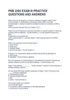 PNB 2265 EXAM III PRACTICE QUESTIONS AND ANSWERS