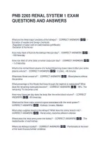 PNB 2265 RENAL SYSTEM 1 EXAM QUESTIONS AND ANSWERS