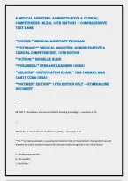 Medical Assisting Blesi 10th Edition Comprehensive Test Bank with Complete Practice Questions and Answers Covering Clinical Procedures Administrative Skills Medical Terminology Anatomy and Physiology Patient Care Pharmacology Laboratory Procedures and Exa