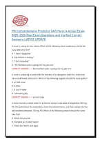 PN Comprehensive Predictor VATI Form A Actual Exam &NewLine;2025-2026 Real Exam Questions and Verified Correct &NewLine;Answers LATEST UPDATE
