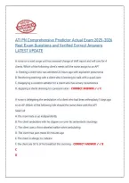 ATI PN Comprehensive Predictor Actual Exam 2025-2026 &NewLine;Real Exam Questions and Verified Correct Answers &NewLine;LATEST UPDATE 