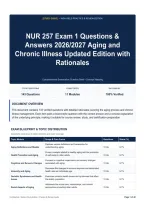 NUR 257 Exam 1 Questions & Answers 2026&sol;2027 Aging and Chronic Illness Updated Edition with Rationales