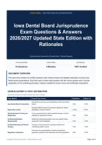 Iowa Dental Board Jurisprudence Exam Questions & Answers 2026&sol;2027 Updated State Edition with Rationales