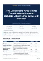 Iowa Dental Board Jurisprudence Exam Questions & Answers 2026&sol;2027 Latest Verified Edition with Rationales