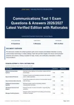 Communications Test 1 Exam Questions & Answers 2026&sol;2027 Latest Verified Edition with Rationales