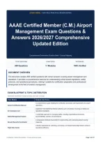 AAAE Certified Member &lpar;C&period;M&period;&rpar; Airport Management Exam Questions & Answers 2026&sol;2027 Comprehensive Updated Edition