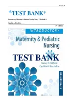 Test Bank for Introductory Maternity & Pediatric Nursing&comma; 5th Edition by Nancy T&period; Hatfield & Cynthia A&period; Kincheloe &vert;&vert; ISBN&colon; 9781975163785 &vert;&vert; Complete Verified Expert Rationales & Recently Updated Version &lbrace;JUST RELEASED&rcub;