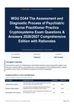 WGU D344 The Assessment and Diagnostic Process of Psychiatric Nurse Practitioner Practice Cryptosystems Exam Questions & Answers 2026&sol;2027 Comprehensive Edition with Rationales