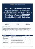 WGU D344 The Assessment and Diagnostic Process of Psychiatric Nurse Practitioner Practice Section 2 Questions & Answers 2026&sol;2027 Updated Edition with Rationales