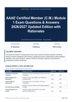 AAAE Certified Member &lpar;C&period;M&period;&rpar; Module 1 Exam Questions & Answers 2026&sol;2027 Updated Edition with Rationales