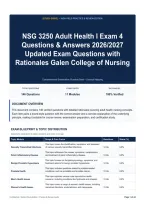 NSG 3250 Adult Health I Exam 4 Questions & Answers 2026&sol;2027 Updated Exam Questions with Rationales Galen College of Nursing