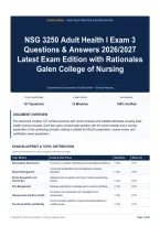 NSG 3250 Adult Health I Exam 3 Questions & Answers 2026&sol;2027 Latest Exam Edition with Rationales Galen College of Nursing