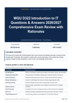 WGU D322 Introduction to IT Questions & Answers 2026&sol;2027 Comprehensive Exam Review with Rationales