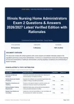 Illinois Nursing Home Administrators Exam 2 Questions & Answers 2026&sol;2027 Latest Verified Edition with Rationales