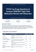 PTCB Top Drugs Questions & Answers 2026&sol;2027 High-Yield Medication Review with Rationales