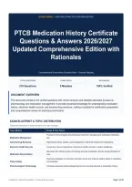 PTCB Medication History Certificate Questions & Answers 2026&sol;2027 Updated Comprehensive Edition with Rationales