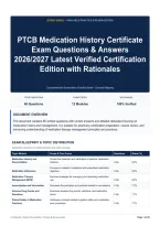 PTCB Medication History Certificate Exam Questions & Answers 2026&sol;2027 Latest Verified Certification Edition with Rationales