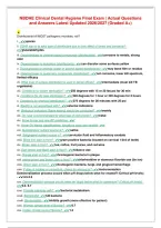 NBDHE Clinical Dental Hygiene Final Exam &vert; Actual Questions&NewLine;and Answers Latest Updated 2026&sol;2027 &lpar;Graded A&plus;&rpar;