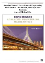 Solution Manual for Advanced Engineering Mathematics By Erwin Kreyszig 10th Edition&comma;2020 &period;Latest Edition