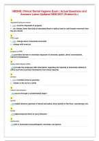 NBDHE&colon; Clinical Dental Hygiene Exam &vert; Actual Questions and&NewLine;Answers Latest Updated 2026&sol;2027 &lpar;Graded A&plus;&rpar;