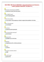 NCC RNC- NIC Exam 2026&sol;2027 &vert; Actual Questions and Answers&NewLine;Latest Updated 2026&sol;2027 &lpar;Graded A&plus;&rpar;