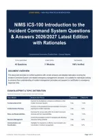 NIMS ICS-100 Introduction to the Incident Command System Questions & Answers 2026&sol;2027 Latest Edition with Rationales