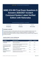 NIMS ICS-300 Final Exam Questions & Answers 2026&sol;2027 Incident Command System Latest Verified Edition with Rationales
