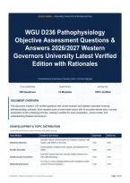 WGU D236 Pathophysiology Objective Assessment Questions & Answers 2026&sol;2027 Western Governors University Latest Verified Edition with Rationales