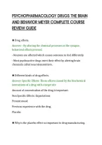 PSYCHOPHARMACOLOGY DRUGS THE BRAIN&NewLine;AND BEHAVIOR MEYER COMPLETE COURSE&NewLine;REVIEW GUIDE&NewLine;
