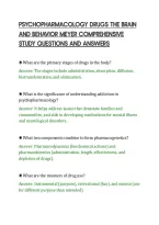 PSYCHOPHARMACOLOGY DRUGS THE BRAIN&NewLine;AND BEHAVIOR MEYER COMPREHENSIVE&NewLine;STUDY QUESTIONS AND ANSWERS