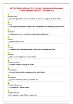 NCCAP National Exam Pt&period;1 &vert; Actual Questions and Answers&NewLine;Latest Updated 2026&sol;2027 &lpar;Graded A&plus;&rpar;