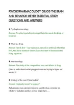 PSYCHOPHARMACOLOGY DRUGS THE BRAIN&NewLine;AND BEHAVIOR MEYER ESSENTIAL STUDY&NewLine;QUESTIONS AND ANSWERS&NewLine;