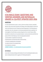 ICVA NAVLE EXAM 1 QUESTIONS AND &NewLine;VERIFIED ANSWERS AND RATIONALES &NewLine;GRADED A&plus; &vert;&vert;LATEST UPDATED 2025-2026