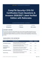 CompTIA Security&plus; SY0-701 Certification Exam Questions & Answers 2026&sol;2027 Latest Verified Edition with Rationales