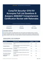 CompTIA Security&plus; SY0-701 Acronyms Full List Questions & Answers 2026&sol;2027 Comprehensive Certification Review with Rationales