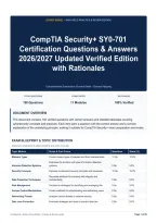 CompTIA Security&plus; SY0-701 Certification Questions & Answers 2026&sol;2027 Updated Verified Edition with Rationales