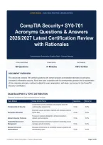 CompTIA Security&plus; SY0-701 Acronyms Questions & Answers 2026&sol;2027 Latest Certification Review with Rationales