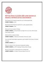 MSP Test &lpar;Parts 1 & 2&rpar; 2024-2025 Latest Questions & &NewLine;Answers &vert; Verified & Correct &vert; Guaranteed A&plus; 