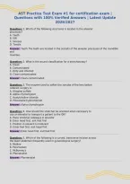 AST Practice Test Exam &num;1 for certification exam &vert;&NewLine;Questions with 100&percnt; Verified Answers &vert; Latest Update&NewLine;2026&sol;2027