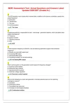 NERC Assessment Test &vert; Actual Questions and Answers Latest&NewLine;Updated 2026&sol;2027 &lpar;Graded A&plus;&rpar;