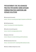 PSYCHOTHERAPY FOR THE ADVANCED&NewLine;PRACTICE PSYCHIATRIC NURSE KATHLEEN&NewLine;WHEELER PRACTICE QUESTIONS AND&NewLine;DETAILED SOLUTIONS