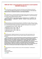 NERC BA TEST &vert; Actual Questions and Answers Latest Updated&NewLine;2026&sol;2027 &lpar;Graded A&plus;&rpar;