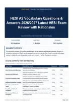 HESI A2 Vocabulary Questions & Answers 2026&sol;2027 Latest HESI Exam Review with Rationales
