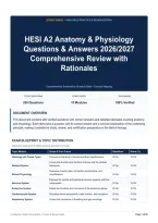 HESI A2 Anatomy & Physiology Questions & Answers 2026&sol;2027 Comprehensive Review with Rationales
