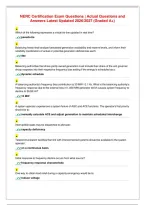 NERC Certification Exam Questions &vert; Actual Questions and&NewLine;Answers Latest Updated 2026&sol;2027 &lpar;Graded A&plus;&rpar;